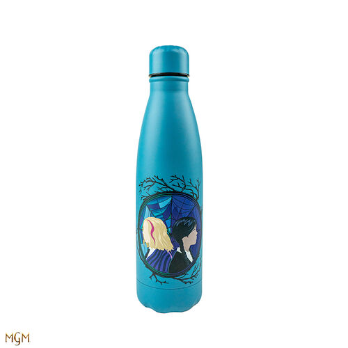 Wednesday Metallic Bottle with blue Cello. 500ml and 22x7 cm