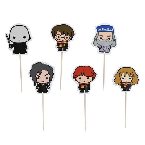 Set decoracin cupcakes capsulas y toppers (24) personajes de Harry Potter