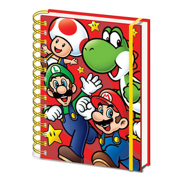 Cuaderno A5 con Espiral Personajes Super Mario 21 x 15 cm