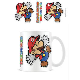 Taza desayuno Super Mario Paper Mario Pegatina