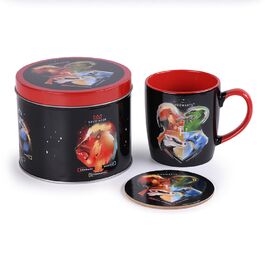 Lata regalo taza + posavasos Harry Potter Escudos