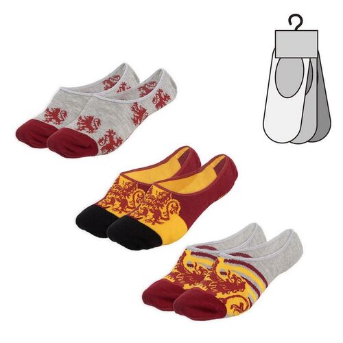 Pack 3 Calcetines Pinkie Harry Potter Gryffindor Tallas: 36-40
