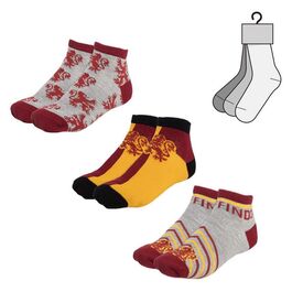 Ankle Socks Pack 3 Pieces Harry Potter Gryffindor Size: 36-40