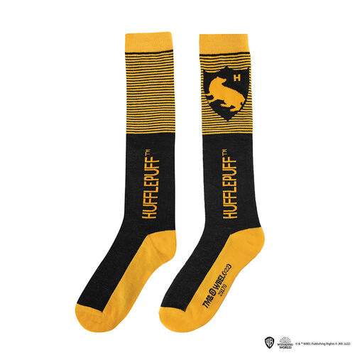 Three pairs high socks Hufflepuff Sizes-35/45