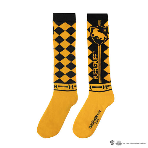 Three pairs high socks Hufflepuff Sizes-35/45