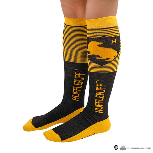 Three pairs high socks Hufflepuff Sizes-35/45