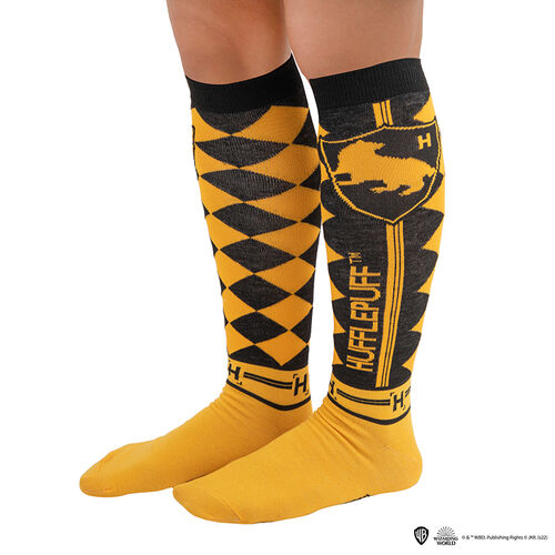 Three pairs high socks Hufflepuff Sizes-35/45