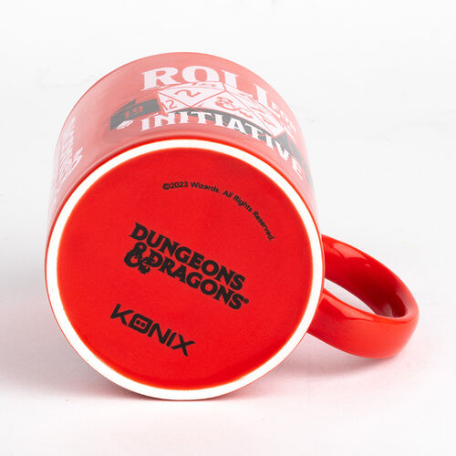 Red ceramic mug Roll for Initiative Dungeons and Dragons