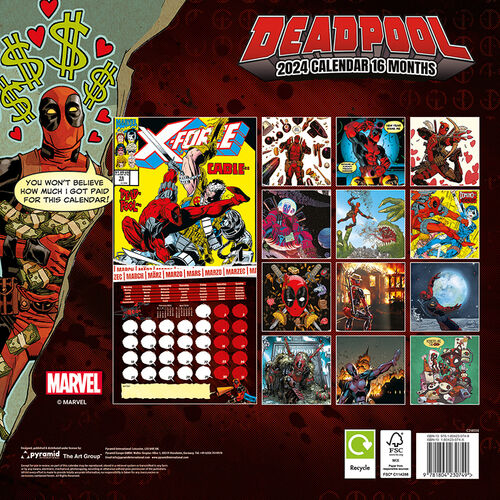 Calendrier 2024 de deadpool - Pyramid