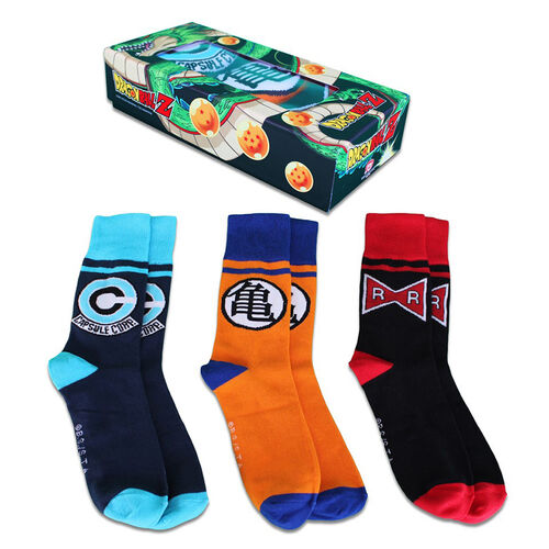 Pack of 3 socks in gift box Dragon Ball logos Size 40-45