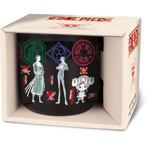 Taza de desayuno Personajes Anime One Piece (negro) 400 ml