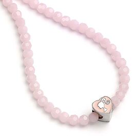 Barbie Pink Bead Necklace with Heart Shaped Silhouette Bead Charm