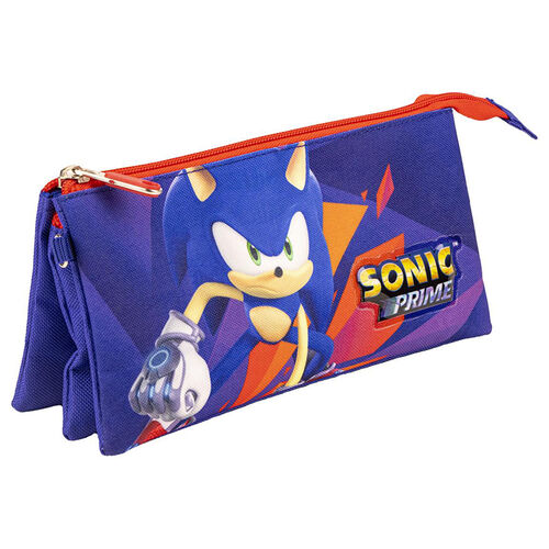 Sonic Prime red detailing 3 compartments pencil pouch 22,5 cm