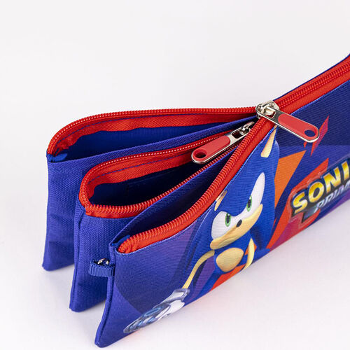 Sonic Prime red detailing 3 compartments pencil pouch 22,5 cm