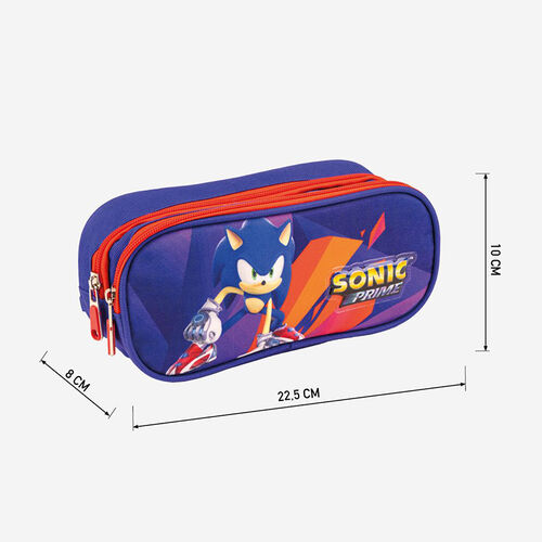 Sonic Prime red detailing 2 compartments pencil pouch 22,5 cm