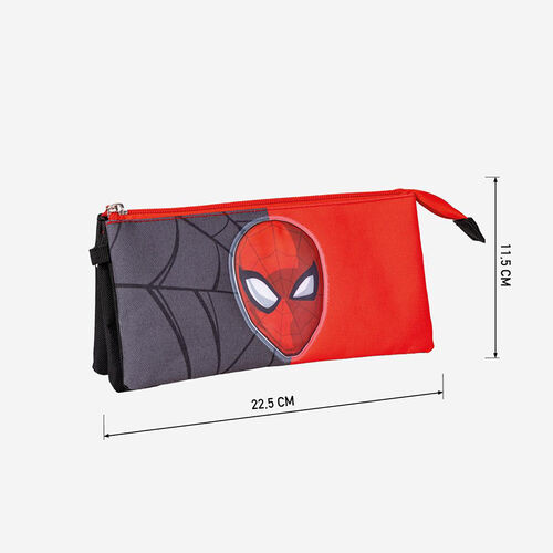 Spider-Man pencil case (black and red) 3 compartments 22,5 cm