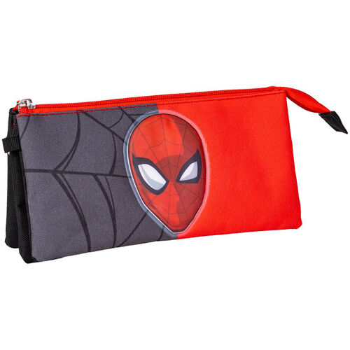 Spider-Man pencil case (black and red) 3 compartments 22,5 cm