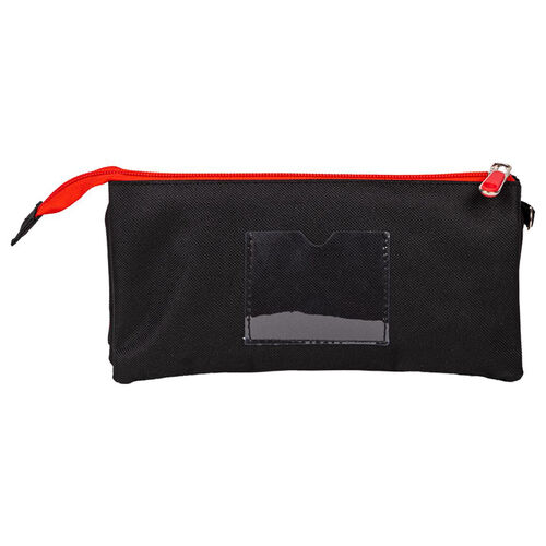 Spider-Man pencil case (black and red) 3 compartments 22,5 cm