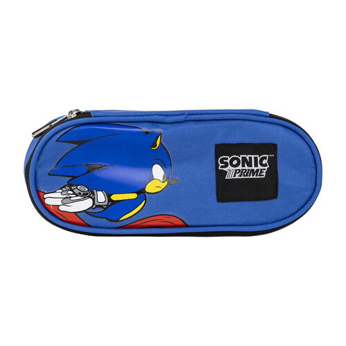 Sonic Prime red details oval shaped pencil case 22,5 cm