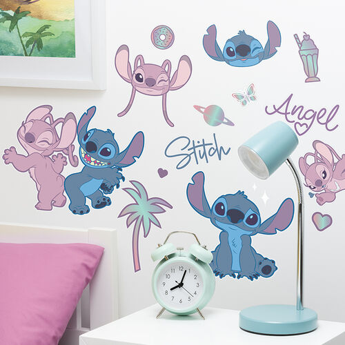 Pack vinilos de pared Stitch y Angel 44 x 23 cm