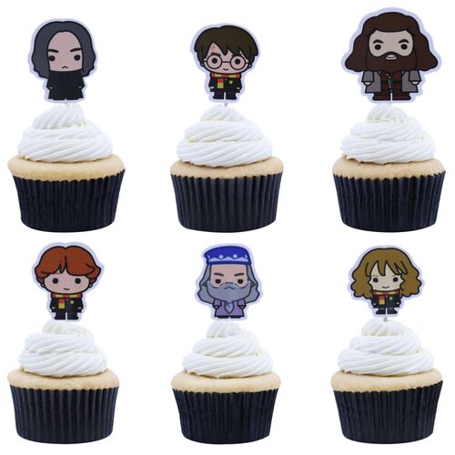 Pack 6 Harry Potter character cupcake decorations