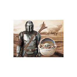 Puzzle lenticular The Mandalorian Mando y Grogu en cochecito