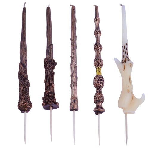 Candle Set of 5, Sparkling Wands 20 - 22,5 cm