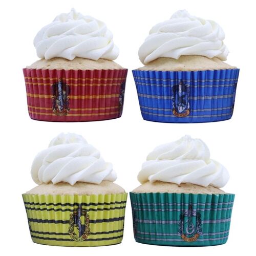 Pack of 60 Cupcake Cases Hogwarts Houses 3 x 5,2 cm