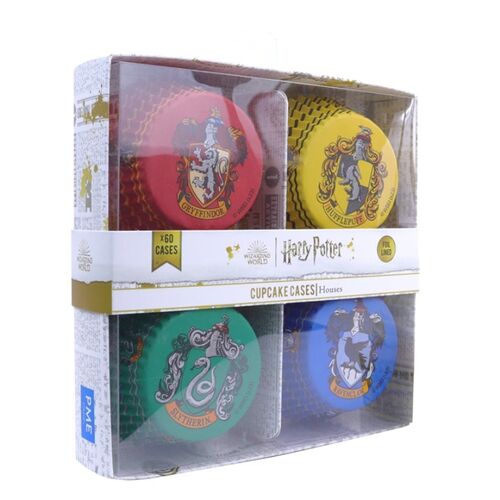 Pack of 60 Cupcake Cases Hogwarts Houses 3 x 5,2 cm