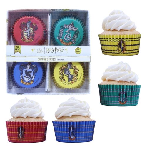 Pack of 60 Cupcake Cases Hogwarts Houses 3 x 5,2 cm