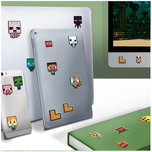 Pack vinilos para gadgets Minecraft 21 x 15 cm