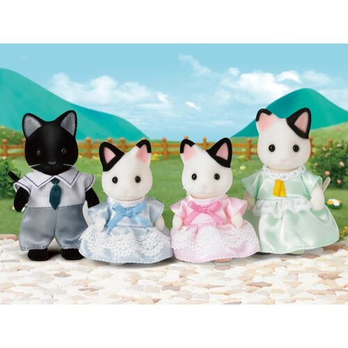 Sylvanian Families Family Cat Tuxedo Cat Family