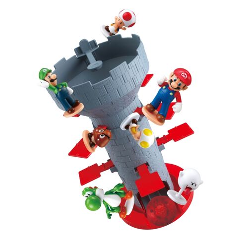 Set de figuras pintadas a mano + Juego de mesa Super Mario Blow Up! Shaky Tower