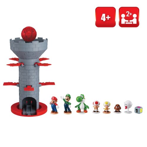 Set de figuras pintadas a mano + Juego de mesa Super Mario Blow Up! Shaky Tower