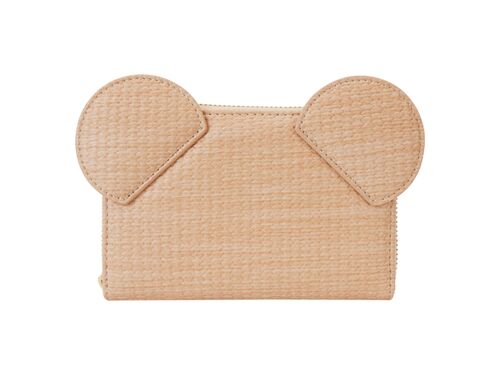 Wallet Mickey Mouse with Straw Fabric Effect