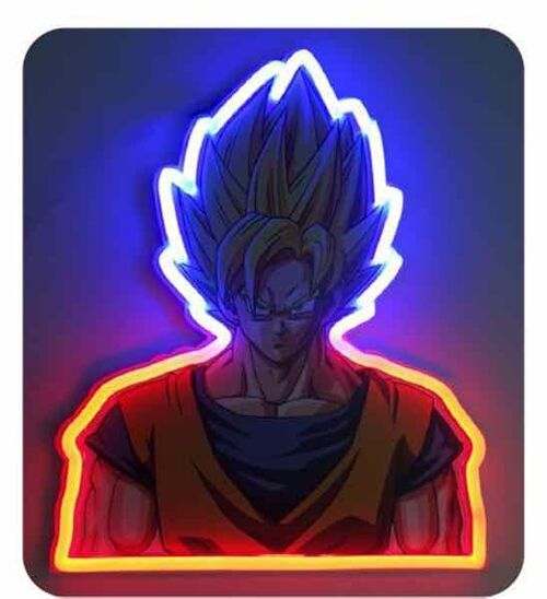 Mural Luminoso Neon Goku 30 cm