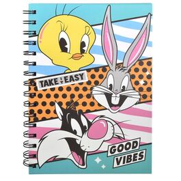 Cuaderno A5 con Espiral Personajes Looney Tunes 80 pginas rayadas (80 g)