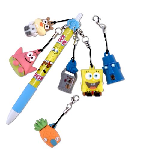 Bolgrafo + figuras Topers intercambiables Personajes Bob Esponja