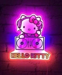 Mural Luminoso Neon Hello Kitty 30 cm