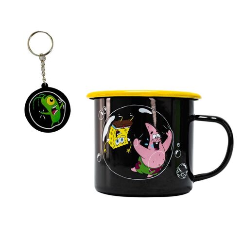 Set de Taza y llavero  Bob Esponja y Patricio