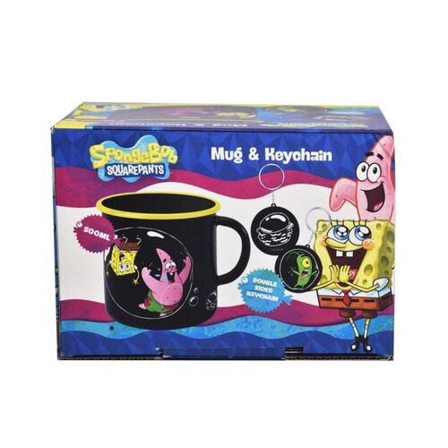 Set de Taza y llavero  Bob Esponja y Patricio