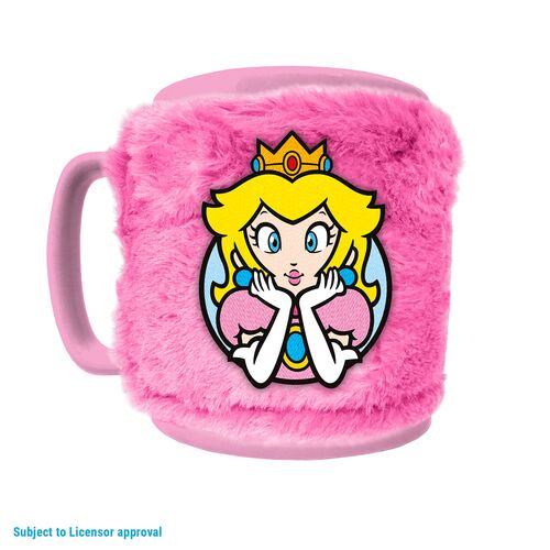 Taza con funda de peluche Princesa Peach 440 ml