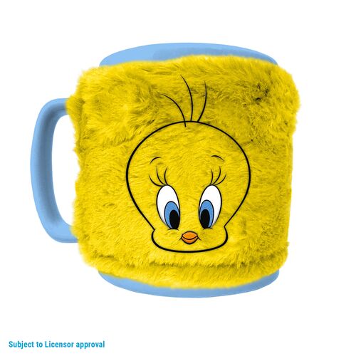 Mug with tweety plush sleeve 440 ml