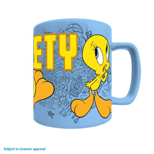 Mug with tweety plush sleeve 440 ml