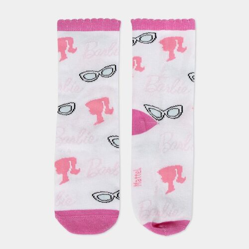 White and pink Barbie socks size one size 36/43