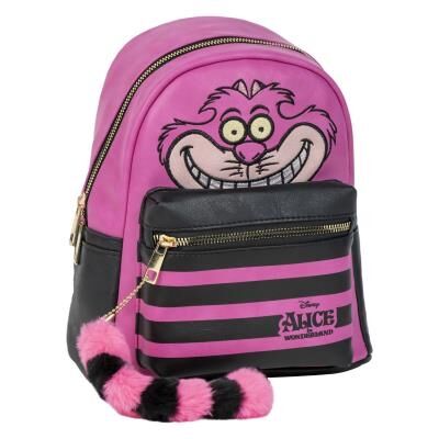 Cheshire cat leatherette casual fashion backpack