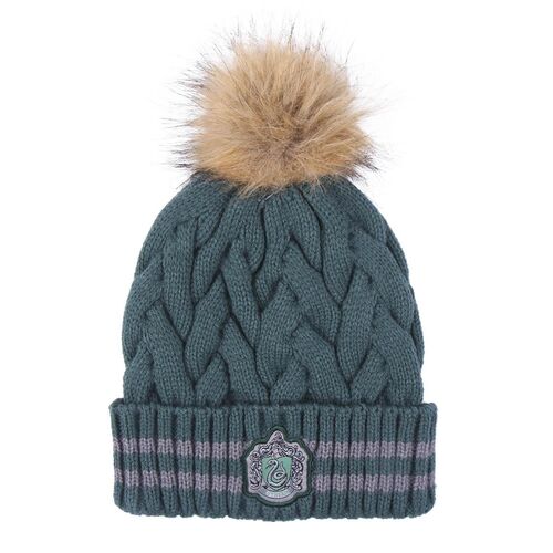 Gorro tricot pompom Slytherin talla nica