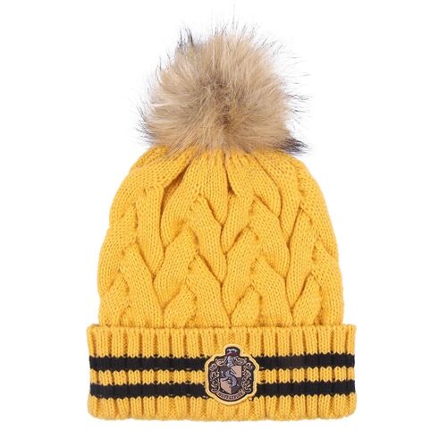 Hufflepuff pompom tricot hat, one size fits all