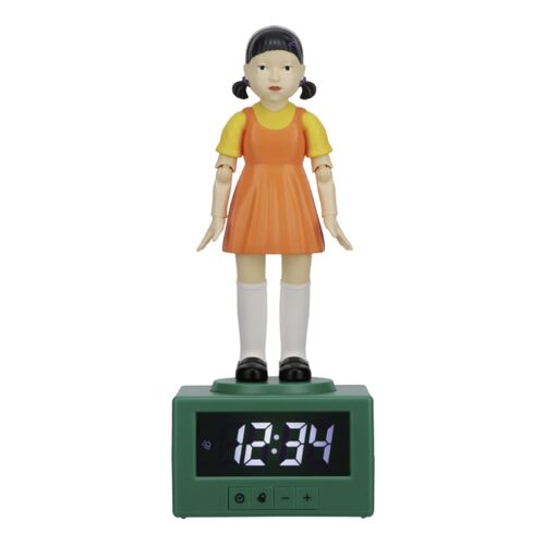 Reloj Despertador muñeca Young-hee (Juego del  Calamar) 26 cm