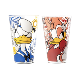 Juego de vasos vidrio 2 piezas Donald and Daisy, 310 ml